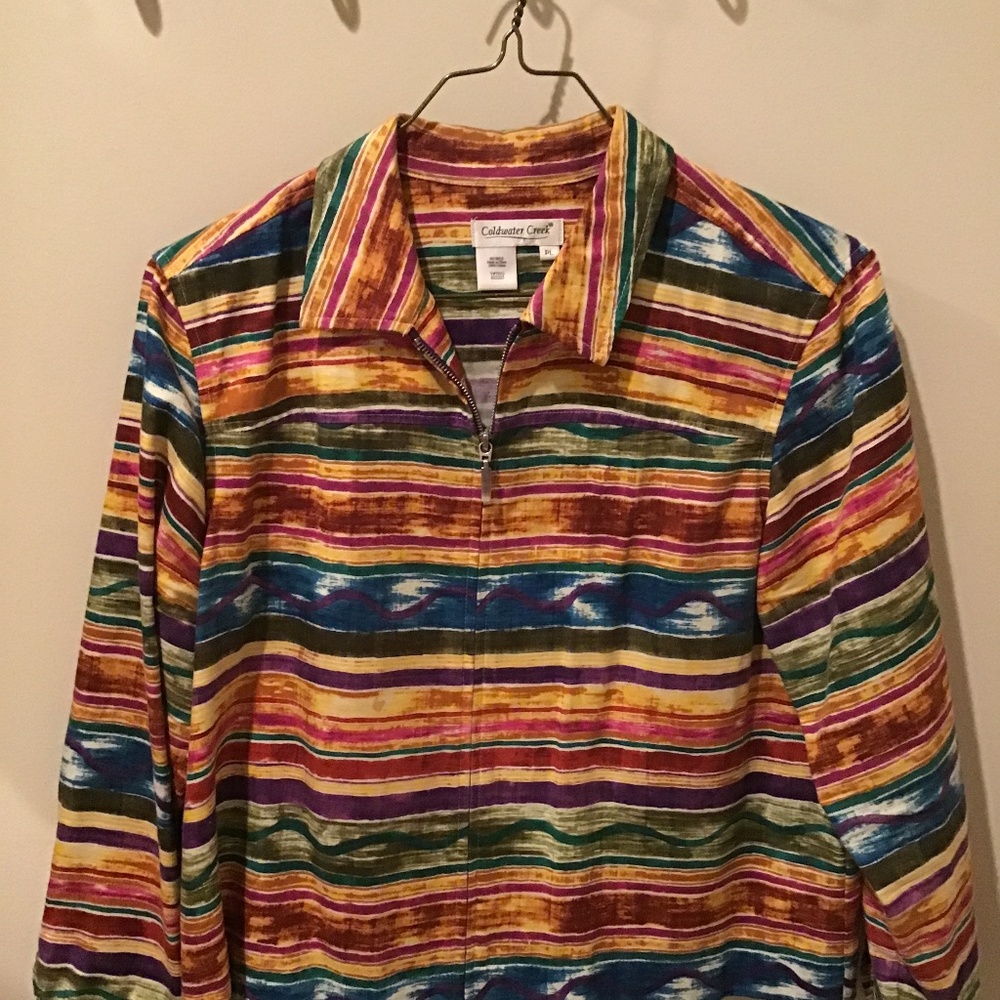 Colorful Coldwater Creek zip jacket